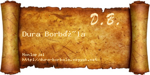 Dura Borbála névjegykártya